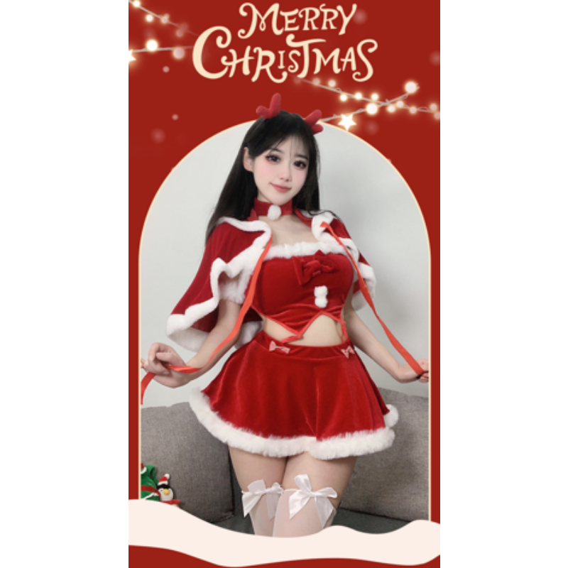 Cosplay Christmas Comple ، زي ملهى ليلي مثير ، العام الجديد\\مجموعات مغرية ، نقية وبريئة \\\"لا حاجة للإقلاع\\\"زيت الفتاة المتحمسة للأرنب: 291+250 السعر:$169.99